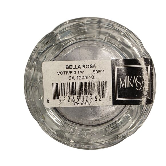 Mikasa Bella Rosa Clear Glass Votive Candle Holder Floral Design Germany - Picture 4 of 5